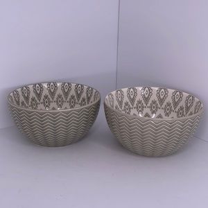 Signature Housewares Chevron Light Gray 6" Bowl (2 Pc Set)